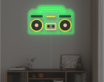 Boombox Led Neon Sign, Retro Party, Music Wall Décor, 90s theme party decoration, 80s birthday party - Choose your color and size!