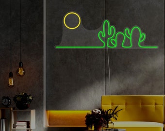 Cactus LED Neon Sign | Western Desert Wall Decor | Nature Wall Art | Travelers gift - Choose your color and size!