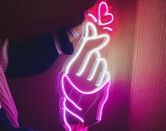 韓国風ハートネオンサイン | カスタムLEDネオンライト | 韓国風LED