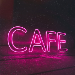 Café LED Neon Schild | Café Dekor | Shop-Zeichen | Light for Business Door Decor - Wählen Sie Ihre Farbe, Größe und Einstellung der Helligkeit