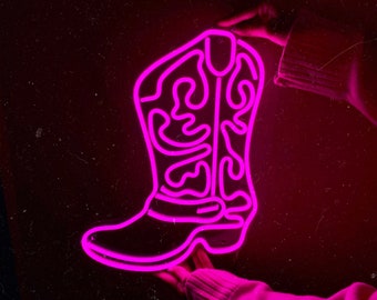 Cowboy Boot LED Neon Sign | Cowgirl boots Wall Art - Customize your color and  size!