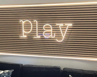 Play LED Neon Sign, Decor for Game Room - Choose size and colors, Control your brightness!