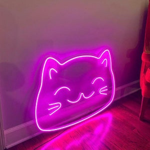 Lucky Cat LED Neon Sign Maneki Neko Light Decor Fortune Cat - Etsy