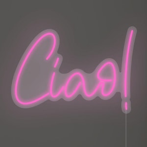 Insegna al neon Ciao / Insegna LED personalizzata con scritta / Insegna da parete personalizzata / Decorazione al neon italiana / Insegna per bar/caffetteria / Insegna con scritta personalizzata / Decorazione da parete Ciao