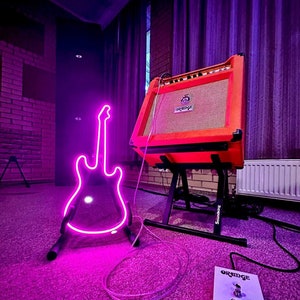 Gitaar led-neonbord, muziekmuurdecoratie voor thuis, pas je kleur en maat aan en regel je helderheid!