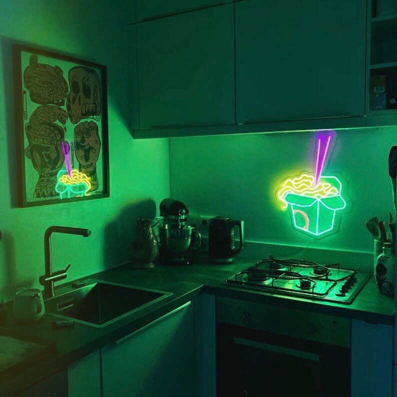 Chinese Take Out Box LED Neon Sign Chinese Food Wall Decor Etsy