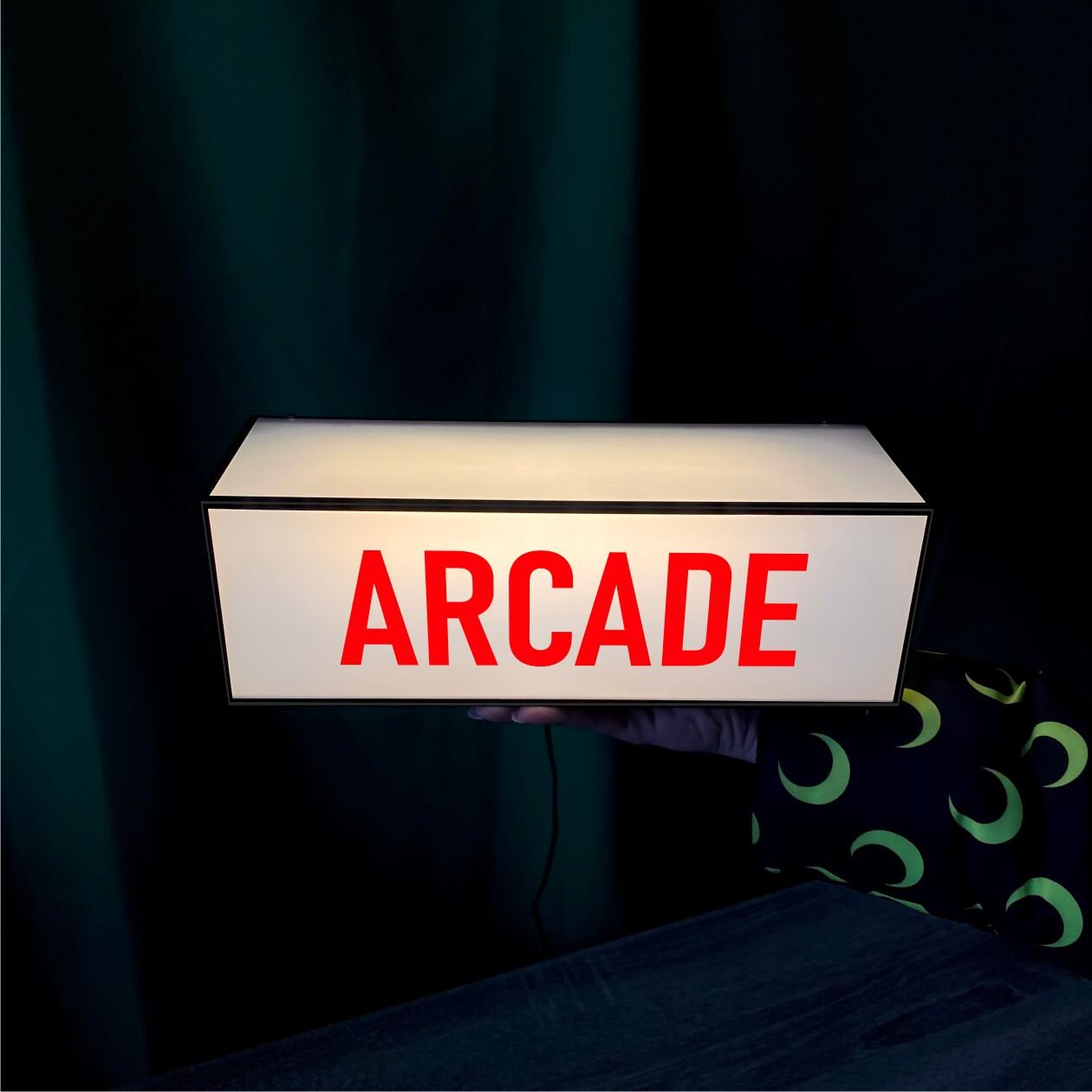 Arcade Sign | Small Table and Wall Lamp for Game Room Decor | USB ...