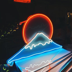 Insegna al neon a LED Fuji Mountain - Decorazione domestica giapponese e arte murale da viaggio