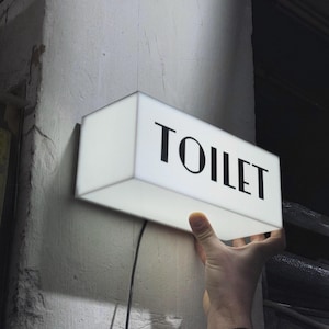 WC-skylt | Navigeringstoalettväggdekor för företag | USB-driven ljusskylt | | Akrylskylt för småföretag, butik, restaurang