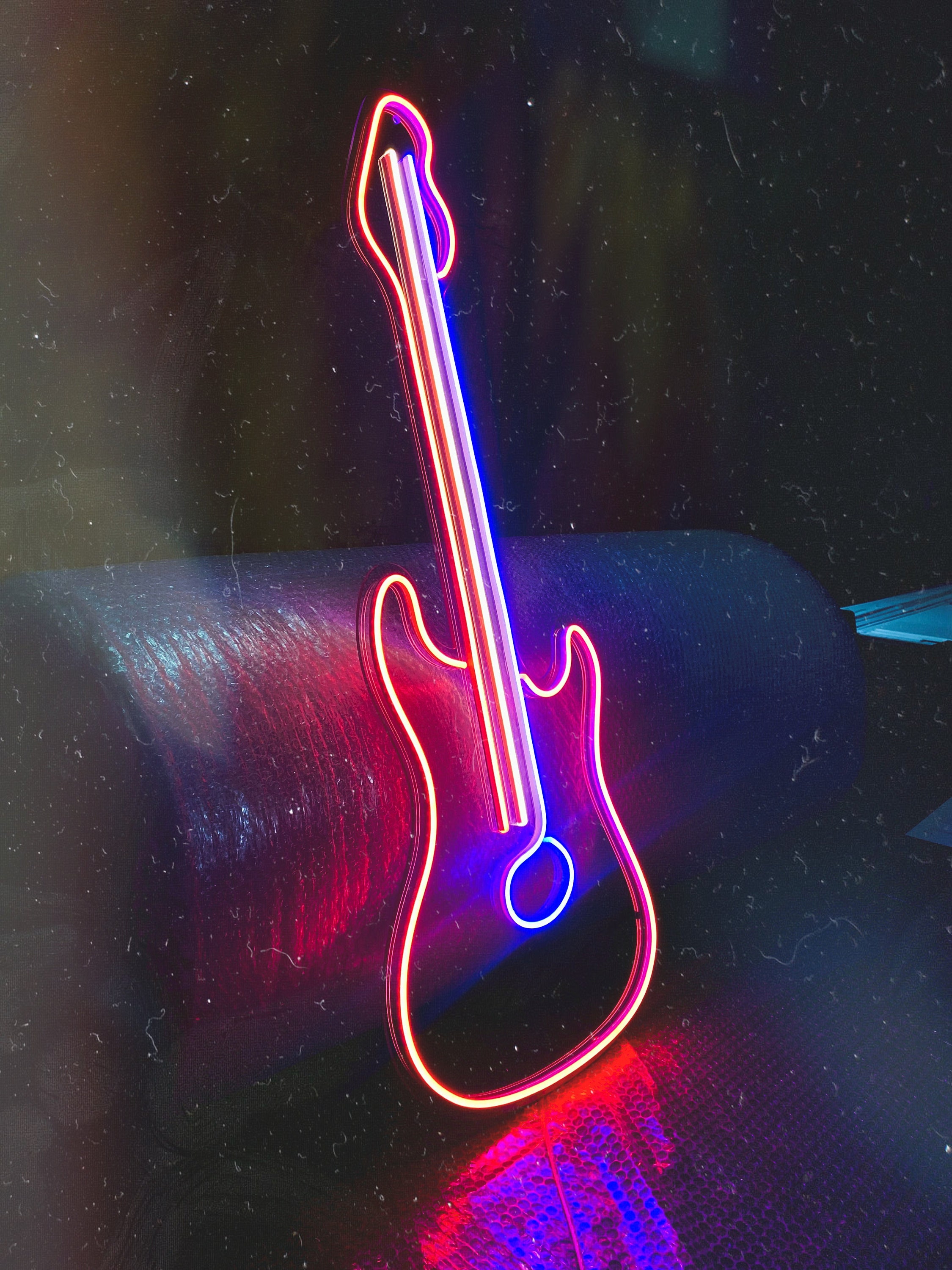 ギター LED ネオンサイン、音楽壁装飾、音楽スタジオ - 色、サイズを