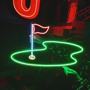 Letrero de neón LED de campo de golf / Decoración de sala de golf / Regalo de golf único