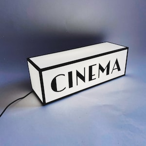 Acrylic Cinema Light Box | Small Table And Wall Lamp for Movie Night Decor | USB Powered Light Sign