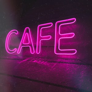 Personalisiertes Ladenschild | Cafe LED Neonlicht | Benutzerdefinierte Tür Dekor | Helligkeitsregler