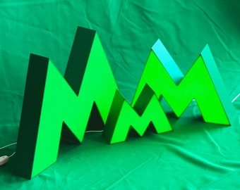 The Kyiv Metro Sign, M Light Up Letter, Ukrainian Underground Art, Light Box, Personalized Night Light