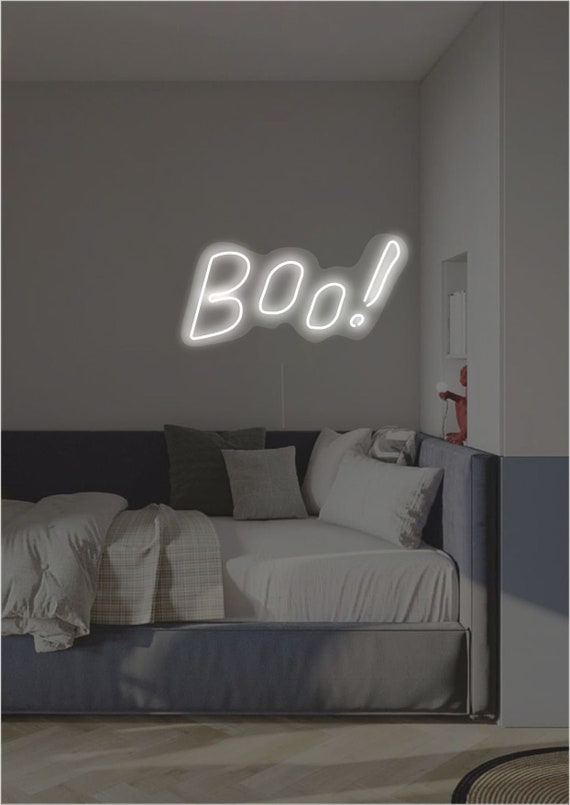 Boo! LED Neon Sign, Cute Halloween, Spooky Decor, Personilized (customized) neon sign - Choose your color and control your brightness!