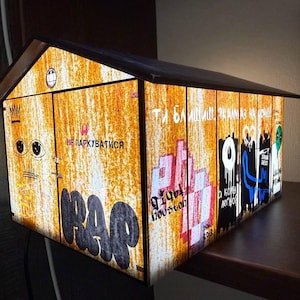 Garage Lamp | Urban Art Table Light | Graffiti Inspired Home Decor | Loft Industrial LED Lamp | Street Art Lamp
