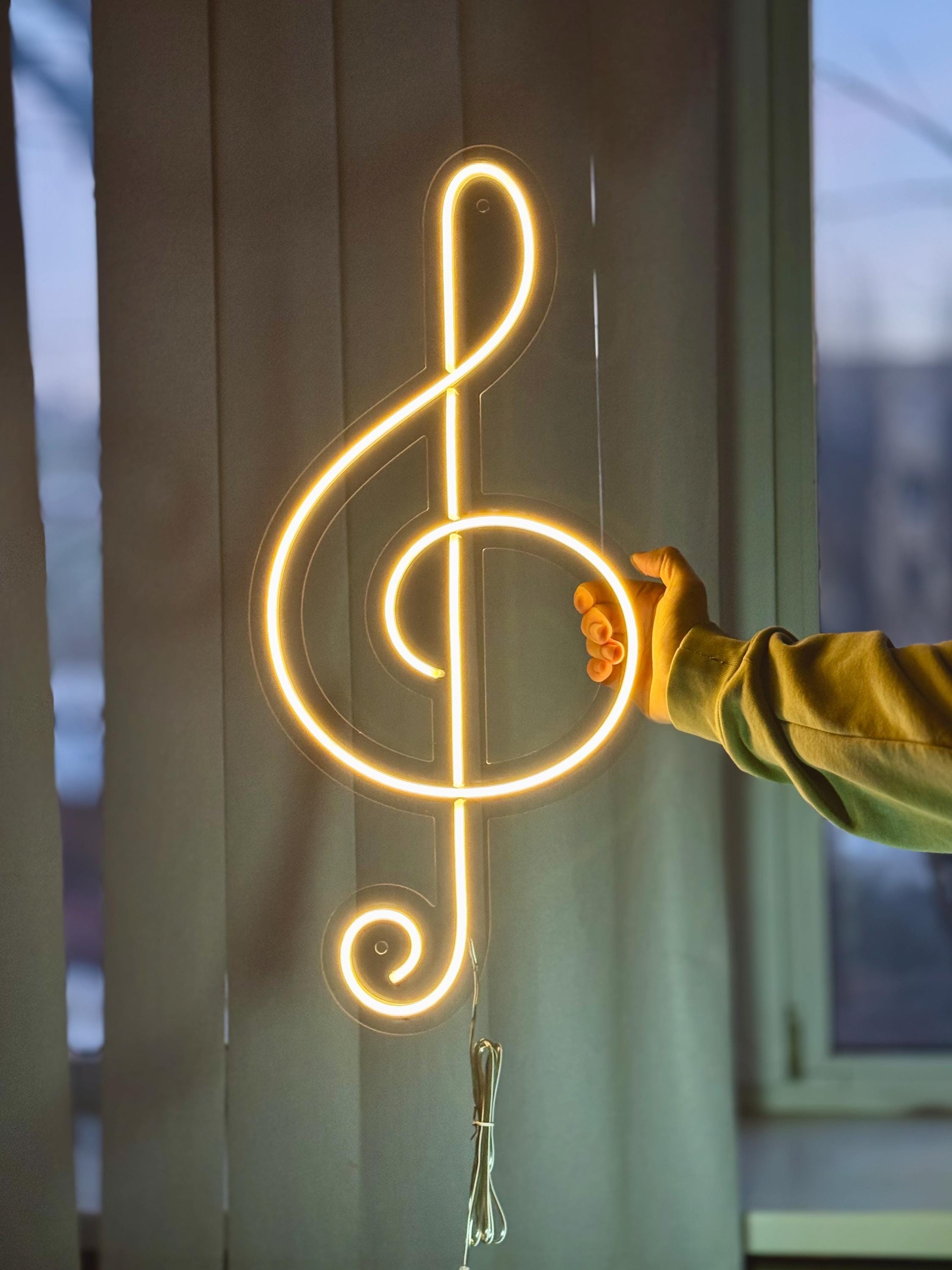 Treble Clef Neon Sign | Music Note LED Light | Music Studio Decor ...