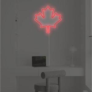 Ahornblatt Leuchtreklame | Kanadische Flagge LED-Wanddekor | Canada Day Neonlicht | Modernes Raum Dekor