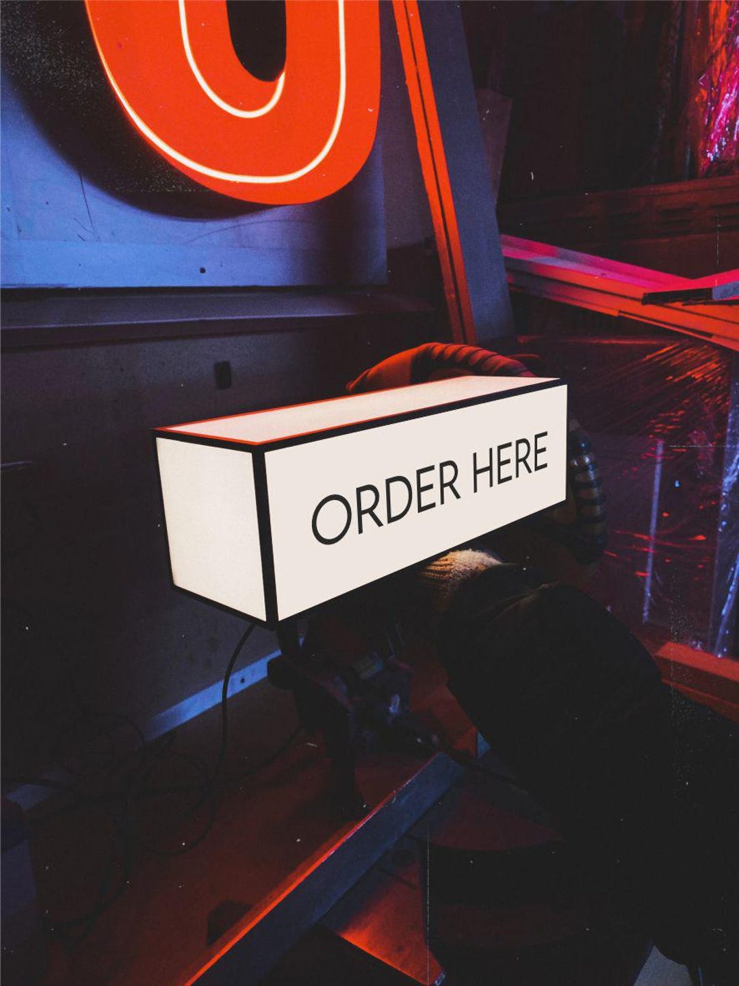 Order Here Sign | Table and Wall Light Box | Sign for Business