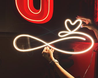 Infinity Love Neon Sign | RGB Multicolor Wall Hanging | Bedroom Decor