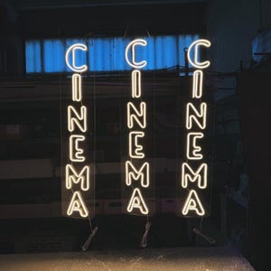 Cinema LED Neon Sign - Lighted Movie Room Decor - Unique Theater Gifts