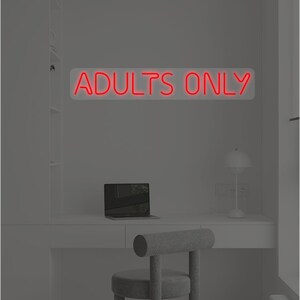 Adults Only LED Neon Sign | 18+ Icon Decor for Bar | Navigation Wall ...