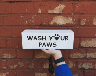 Wash Your Paws LED-Leuchtkasten-Zeichen - niedliches beleuchtetes Dekor | Modernes Zuhause LED-Schild