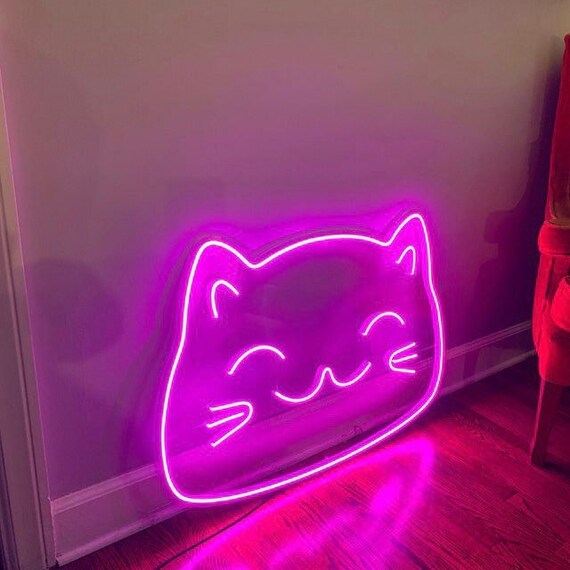 Lucky Cat LED Neon Sign Maneki Neko Light Decor Fortune Cat - Etsy España