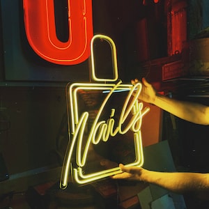 Nails LED Neon Sign | Salon Sign For Wall | Business sign | Beauty Salon Decor