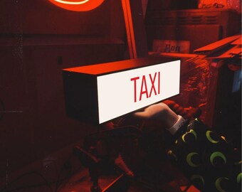 Taxi Light Box Sign | LED Wall Sign for Cafe, Bar, Studio, or Home Decor