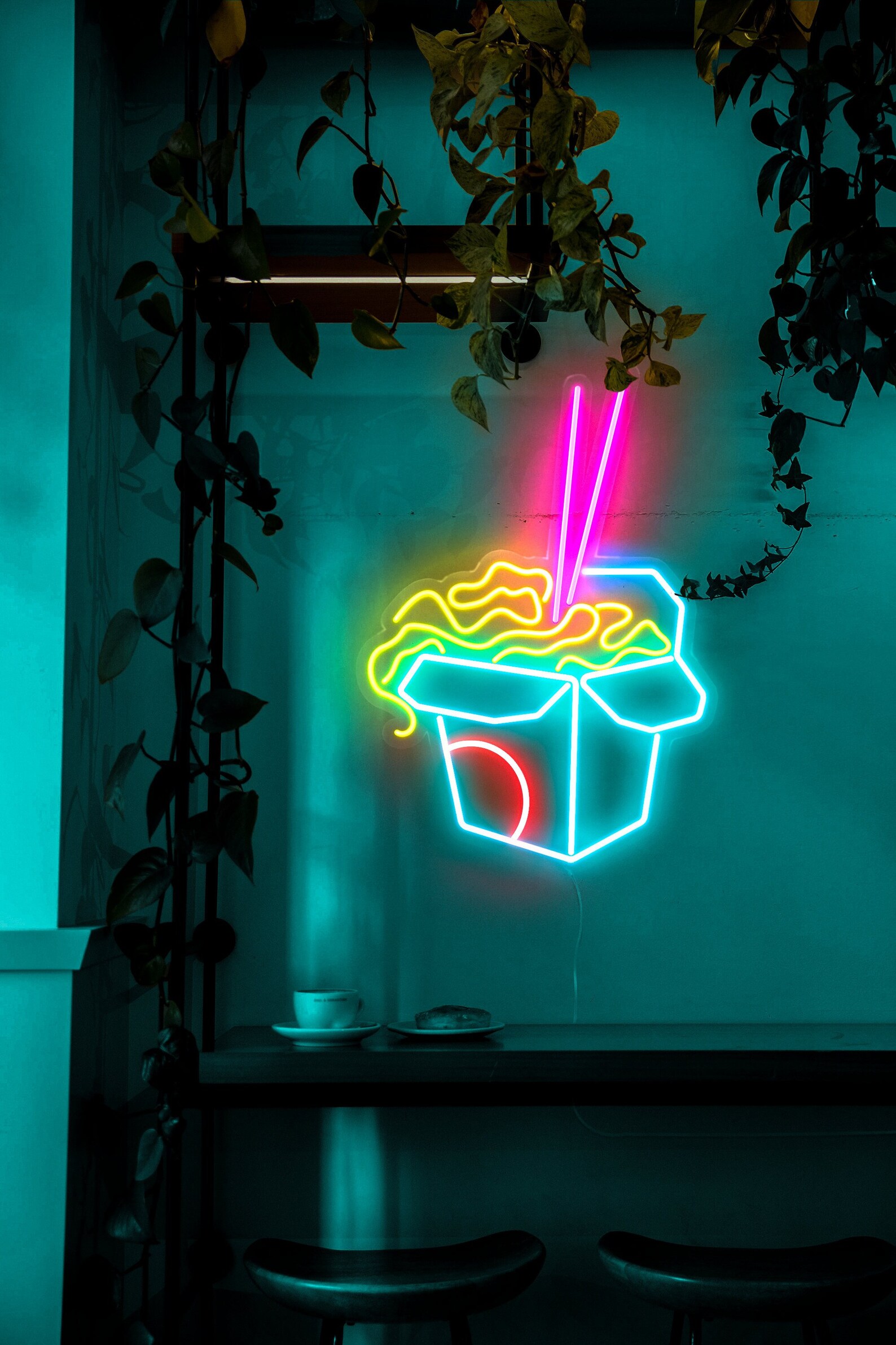 Chinese Take Out Box LED Neon Sign Chinese Food Wall Decor Etsy