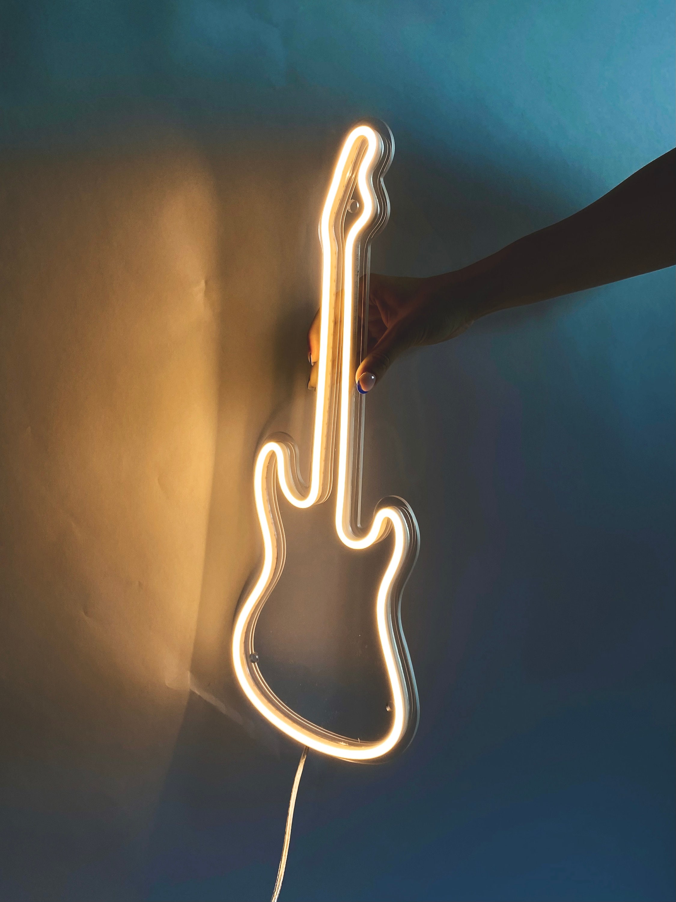 ギター LED ネオンサイン、家庭用音楽壁装飾、色、サイズを