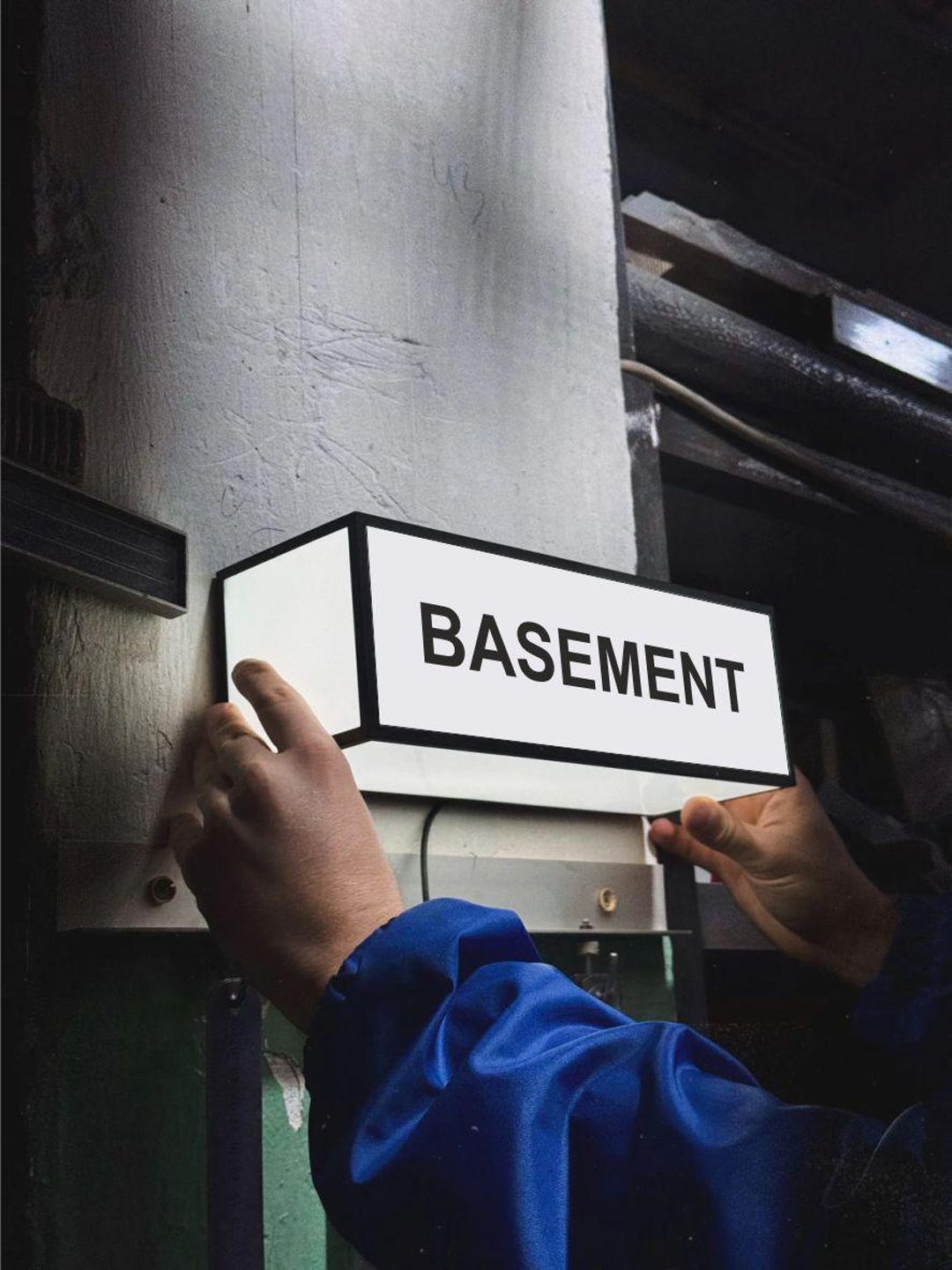 Basement Lightbox Sign Wall Decor | Modern Industrial Home Sign ...