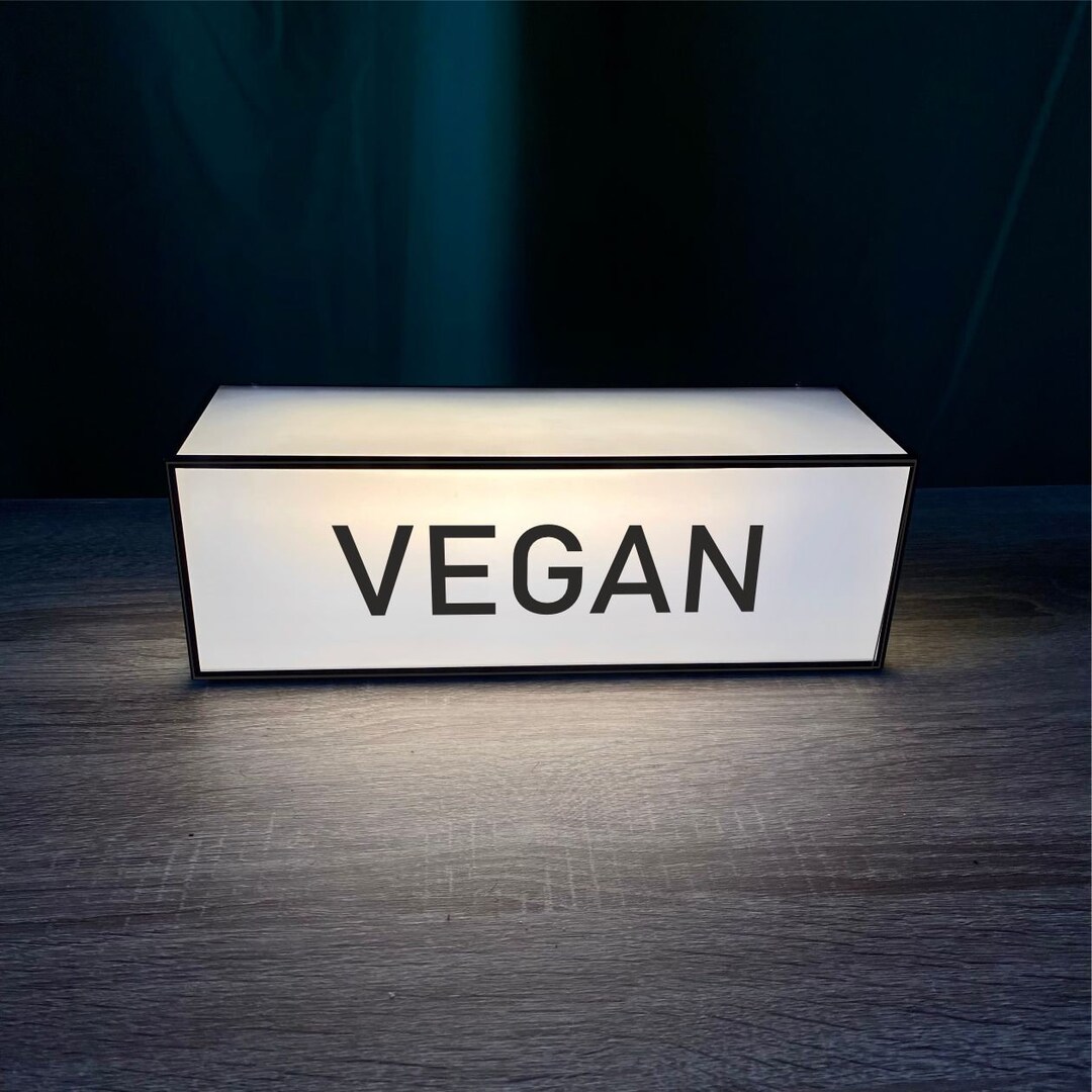 Vegan Sign - Small Table and Wall Lamp for Kitchen Decor | USB Powered ...