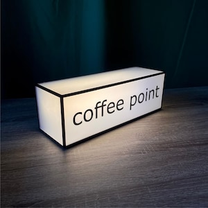 Coffee Point Zeichen | Kaffee Bar Styling | Tisch-und-Wand-Leuchtkasten | For Business | USB Powered Light Zeichen | Leuchtreklame