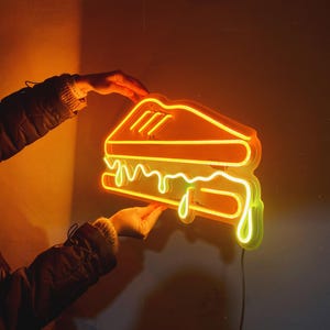 Neon Sandwich Sign | LED Food Wall Decor | Cafe Neon Light | Fast Food Neon Sign