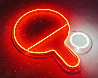 LED Neon Schild Tischtennisschläger | Ping Pong Wanddekoration für Sport Fanatiker