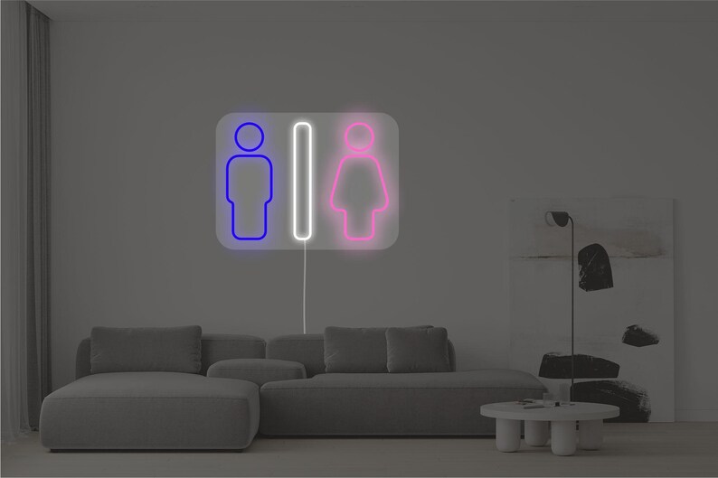 Wc Neon Neon Toilet Sign | WC Restroom Neon Sign - Choose Your Color, Size and ...