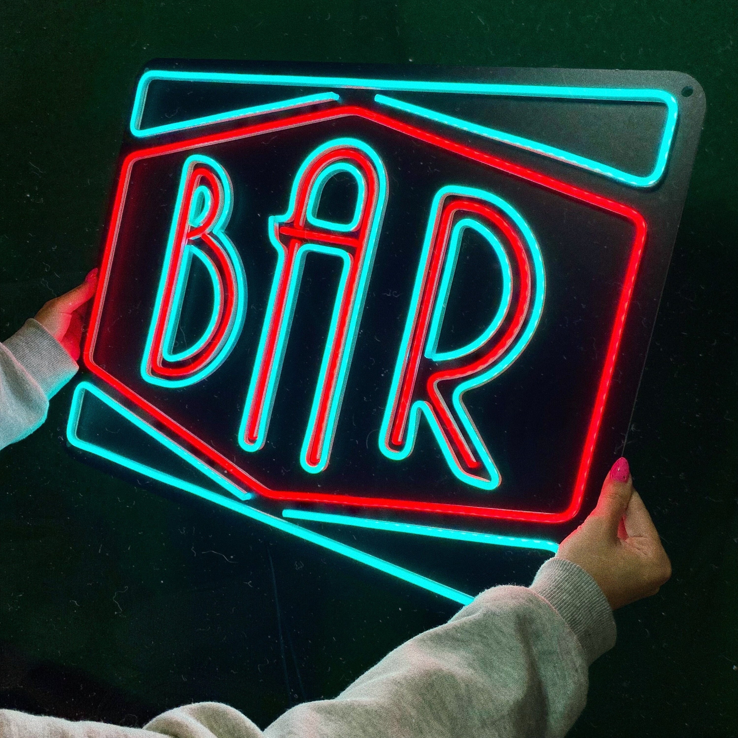 BAR LED Neon Sign Man Cave Pub Wall Decor Choose Your Etsy UK