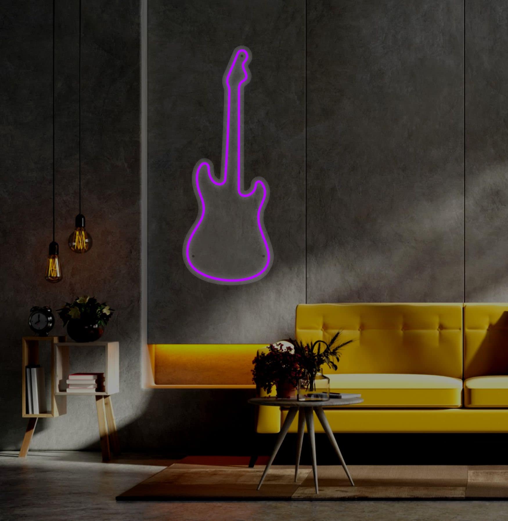 and LED Control Guitar Etsy - Wall for Brightness Home, Customize Music Neon Decor Your Size, Color, Sign, Your