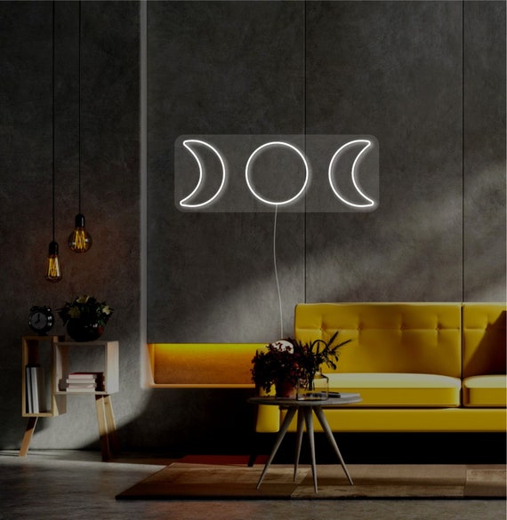 Moon Phase Led Neon Sign Lunar Moon Wall Decor for Home - Etsy