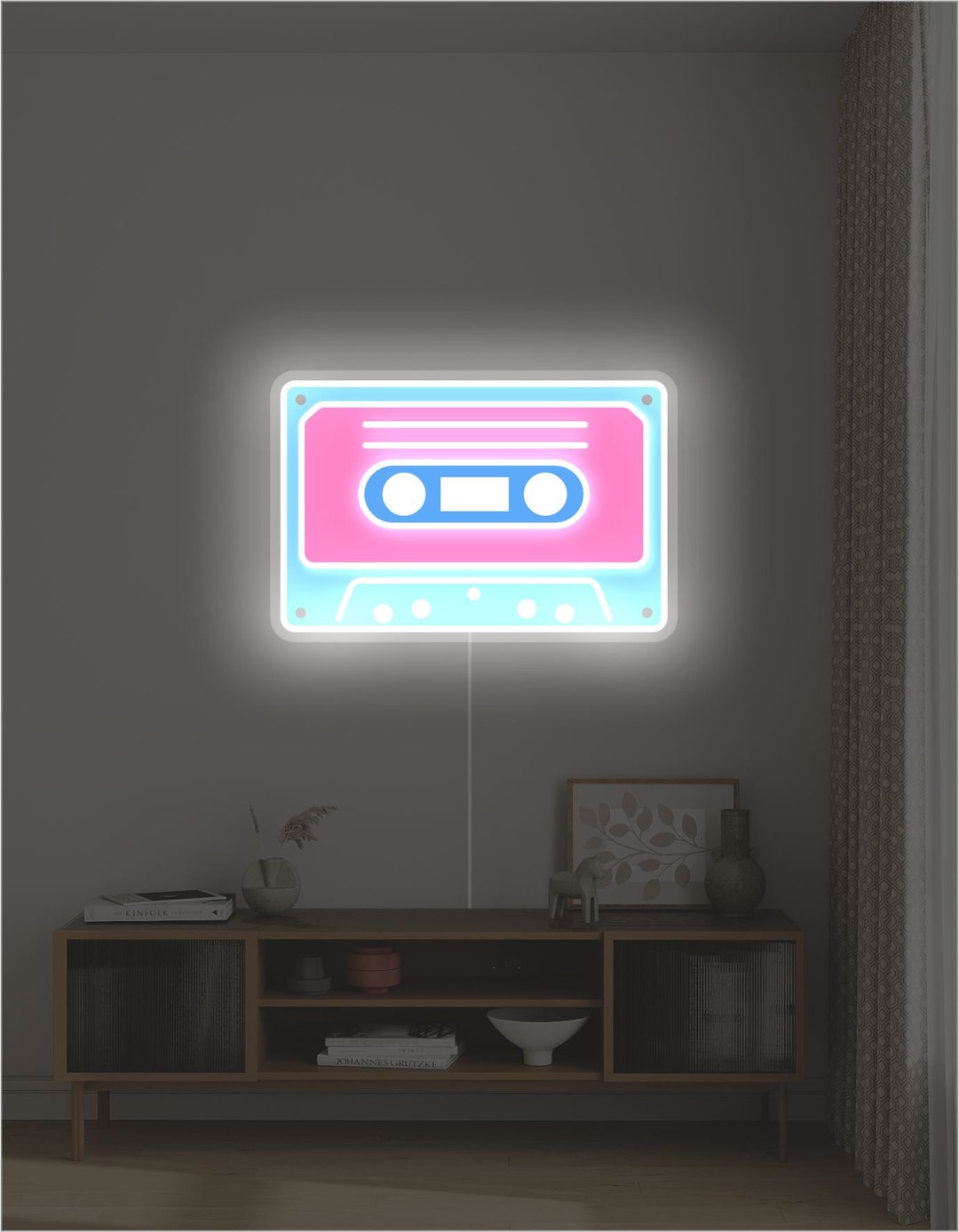 Cassette Tape Led Neon Sign, Mixtapes, Retro Party, Music Wall Décor ...