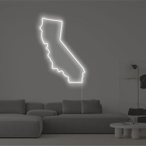 California Map Outline Led Neon Sign | Map For Home Decor - Personalised size and colors | Control your brightness