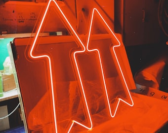 Direction Arrow LED Neon Sign, Navigation Arrow Wall Decor for business, Choose your color, size and control your brightness!