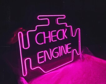 チェックエンジン LED ネオンサイン | お父さん、整備士、車好きの方へ