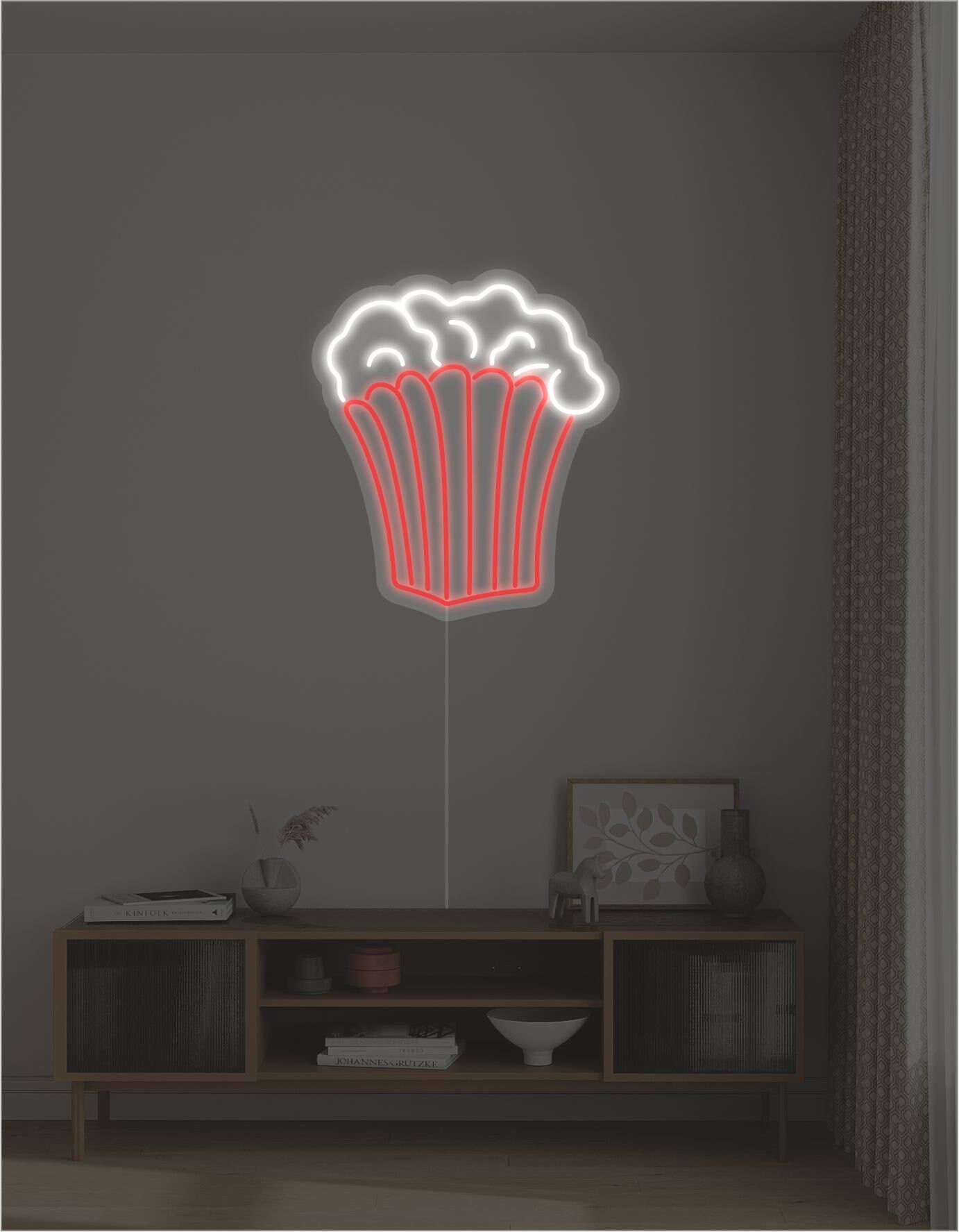Popcorn LED Neon Sign | Movie Night Decor for Home | Cinema Gifts - Etsy