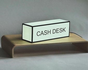 Cash Desk Light Box Sign | LED Cashier Sign | Checkout Counter Lamp | Retail Shop Counter Sign | Modern Lighted Cash Desk Sign