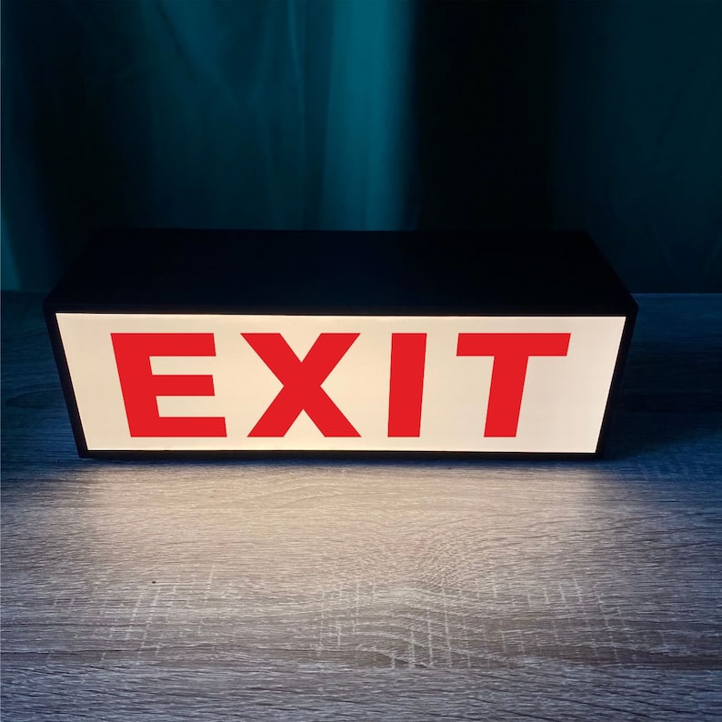 Table Signage Light Exit Sign | Table and Wall Light Box | Table Decor | Illuminated Sign ...