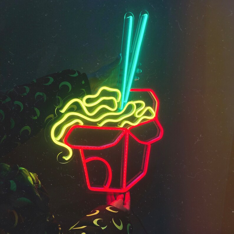 Chinese Take Out Box LED Neon Sign Chinese Food Wall Decor Etsy