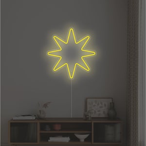 Der Stern-Tarot-LED-Neon-Schild, Witchy Wohndekor, Der Stern-Tarot-Karten-Wandteppich, Gruseliges Dekor, Astrologisches Zeichen, Gothic Wandbehang